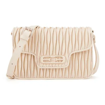 ELLE Synthetic Leather Shoulder Bag, Crossbody Bag Small Size Women's White/Green/Pink/Gray
