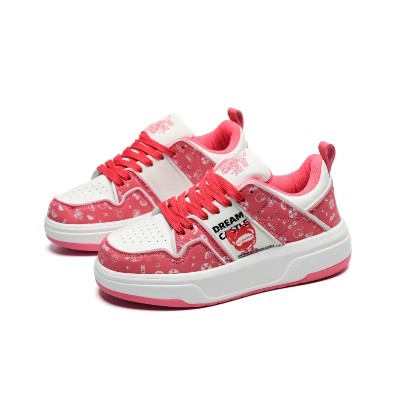 ALI THE FOX Slip Resistant, Abrasion Resistant, Lightweight, Breathable Low Top Skateboard Shoes Women's Rose Red-2