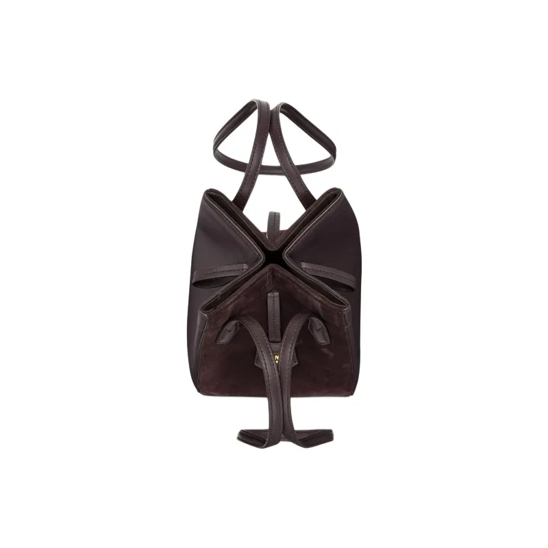 FENDI Suede Patchwork Cow Leather Bucket Bag Handbag Shoulder Bag Mini Women's Purple-3