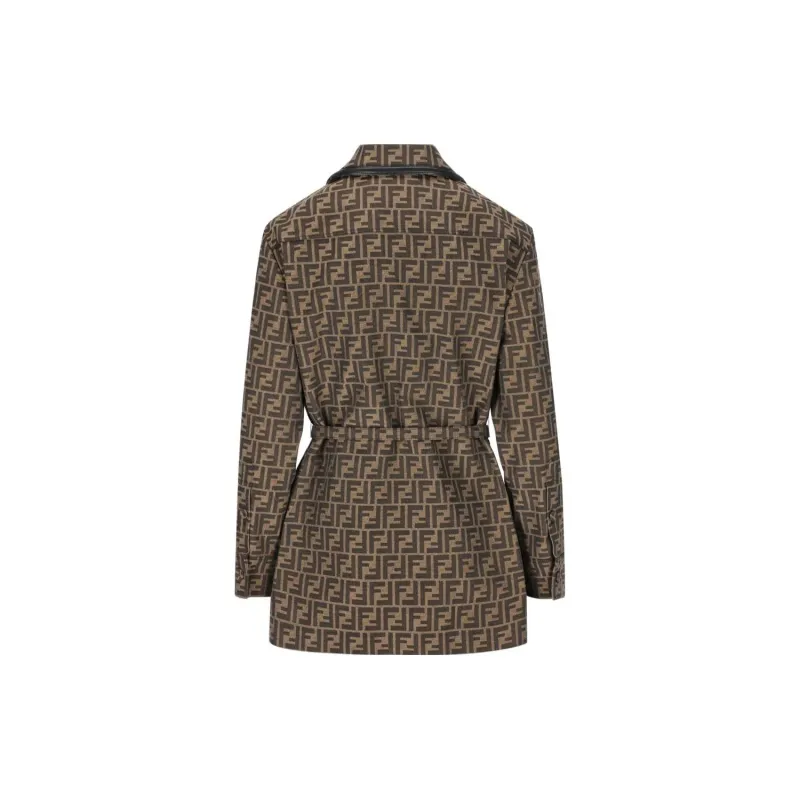 FENDI Ff Jacquard Belted Waist Jacket-1
