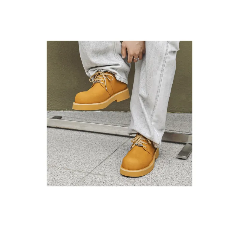 Chi Wolf Height Increasing Low-Top Casual Shoes Unisex Yellow-9