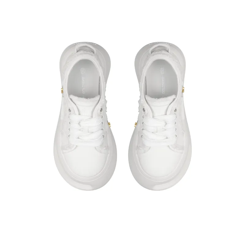 HOOF GOLDMINE 24SSHOOF Horseshoe Shoes | Classic Series 'White Calla Lily' Low Top Canvas Shoes Unisex White-3