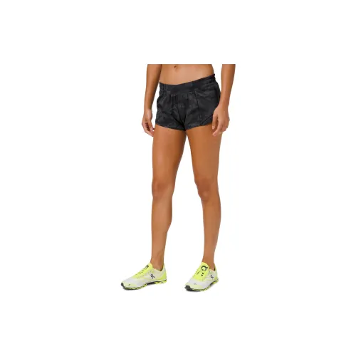 Lululemon Hotty Hot Sports Shorts Women's Black Gray Print