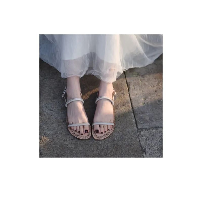ARTMU Beach Sandals Women's Apricot/Grass Green/Khaki-5
