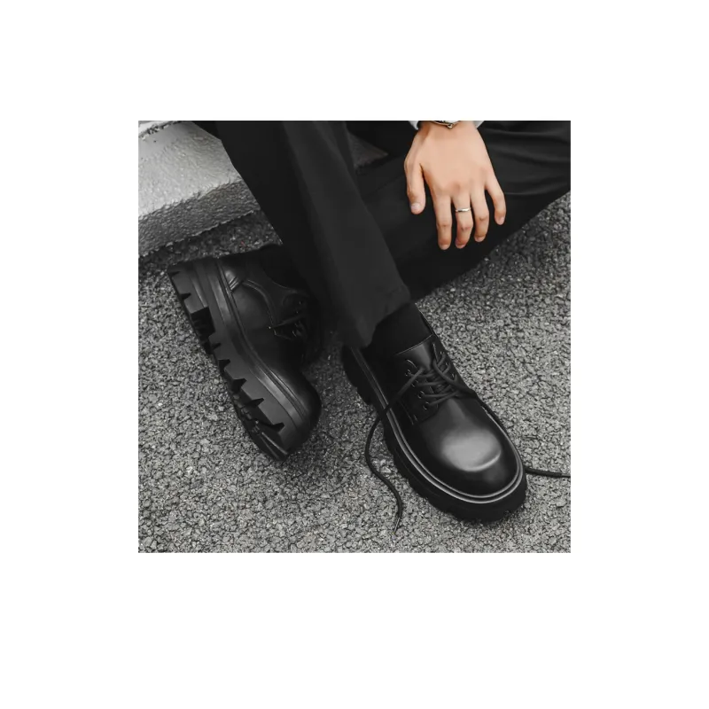 Chi Wolf Derby Shoes Casual Shoes Men's Black-4