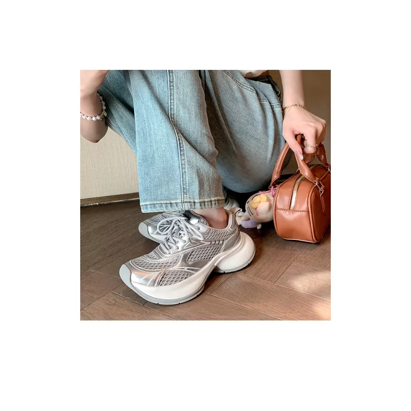 MIS. DANNY Breathable Lightweight Height Increasing Low Top Chunky Sneakers Women's-5