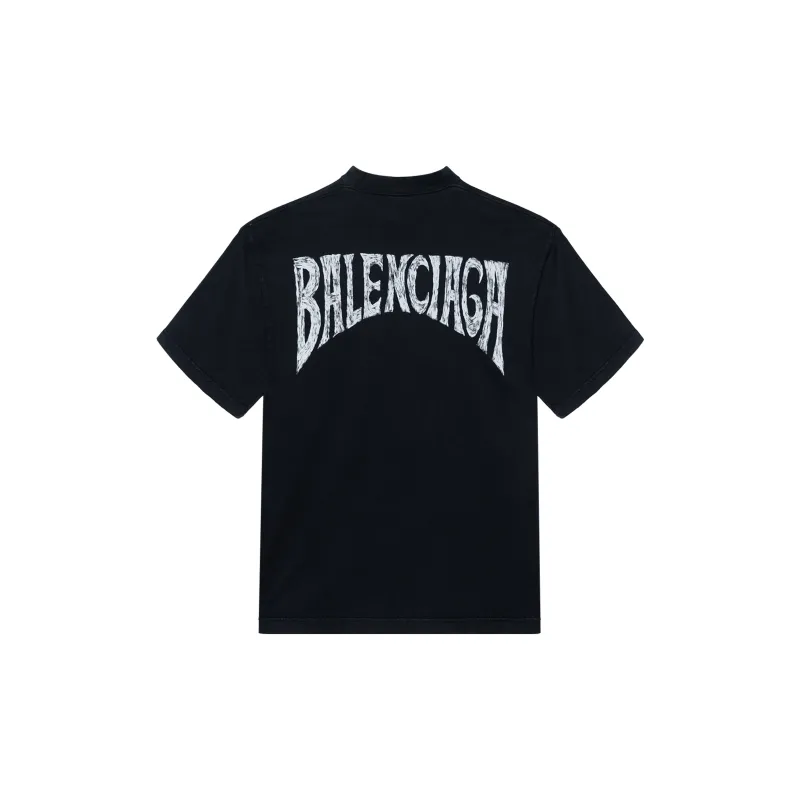Balenciaga Logo Printed Crewneck T Shirt-1