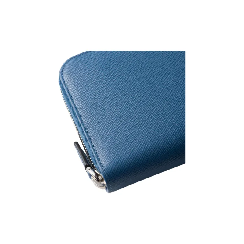 PRADA Leather Wallet Men's Blue-3