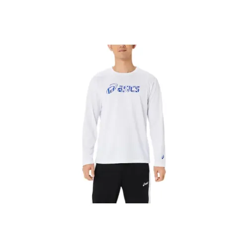 Asics LONG T-Shirts Men Bright White/True Blue