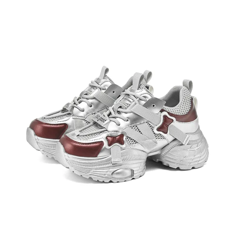 HLA Breathable Chunky Sneakers Casual Platform Height Increasing Athletic Shoes Women's-8