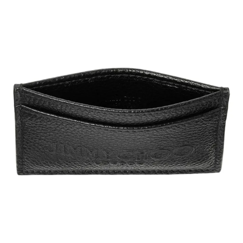 Jimmy Choo Embossed Leather Card Holder Men's Black-2