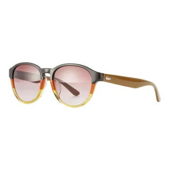 LACOSTE Plate Frame Oval Sunglasses Unisex Brown