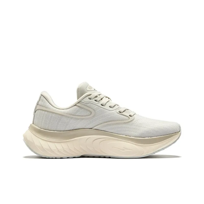Erke Cushioning Low-Top Running Shoes Women's Pearl White Wild Gray-1