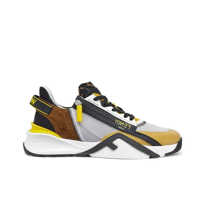 FENDI Flow Slip On Gray Yellow-1