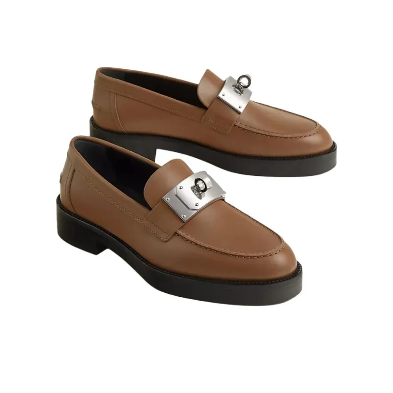 HERMES Loafers Women's Brown-2