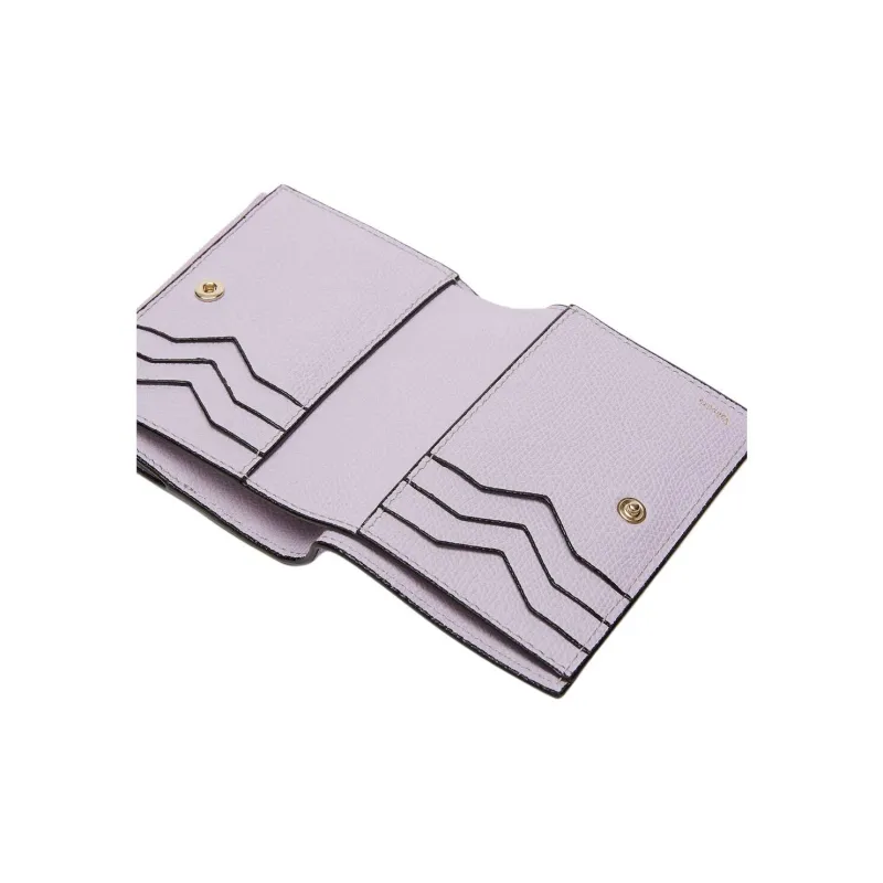 Valextra Millepunte Calfskin Wallet Women's Wisteria Pink-2