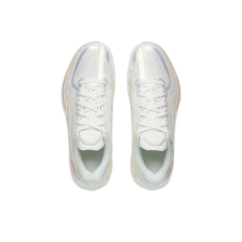 LiNing Gamma Cushioning Anti Slip And Wear Resistant Support Lightweight Rebound Low Top Basketball Shoes Men's Silver-3