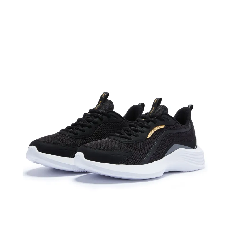 QIAODAN Cushioning And Breathable Low Top Sprint Running Shoes Men's Black Gold-3