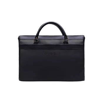 ETTINGER Elastic Cotton Drill Briefcase, Shoulder Bag, Crossbody Bag, Handbag Unisex Black