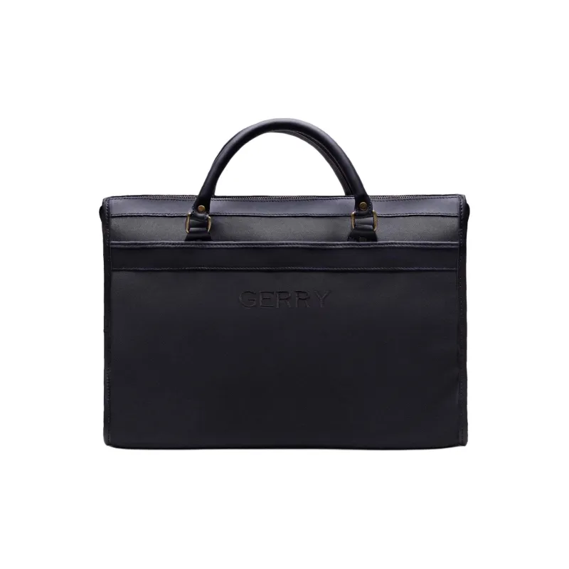 ETTINGER Elastic Cotton Drill Briefcase, Shoulder Bag, Crossbody Bag, Handbag Unisex Black-0