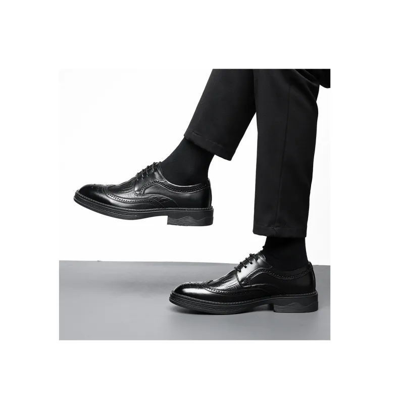 Mulinsen Dress Shoes Men Low Top Black/Tea Brown-5