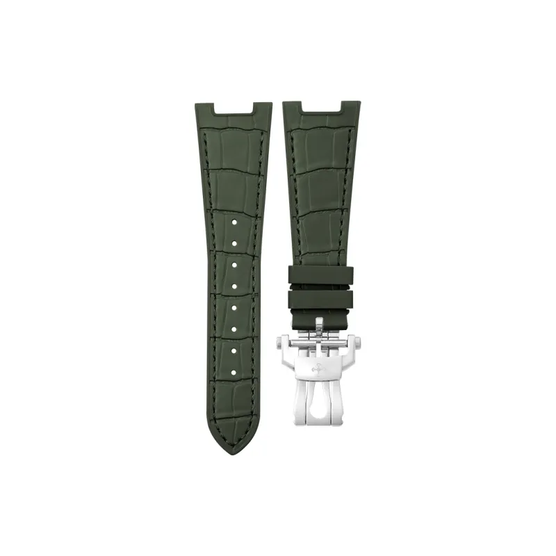 VAGENARI Imitation Crocodile Leather Rubber Strap Compatible With Baudet Turtle 5711.5712.5726.5980 Watch Band Unisex-17