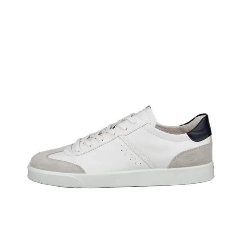 Ecco Low Top Skateboard Shoes Men's Gray White-0