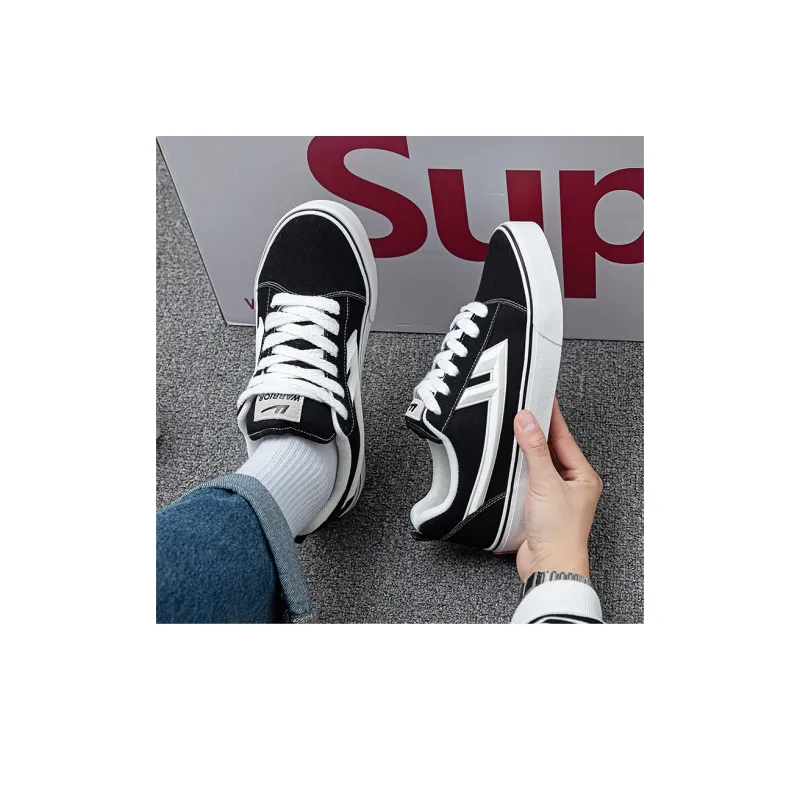 Warrior Sports Casual Wear resistant And Lightweight Low Top Canvas Shoes Unisex Black-6