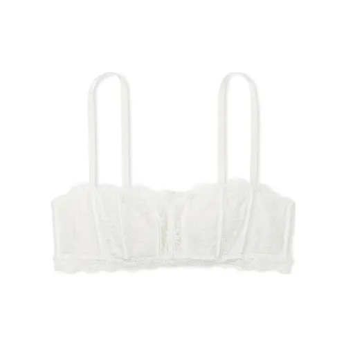 Victoria's Secret Fantasy Collection Dream Angels Lace Lightly Lined Bandeau / Coconut White Bra Women's Coconut White