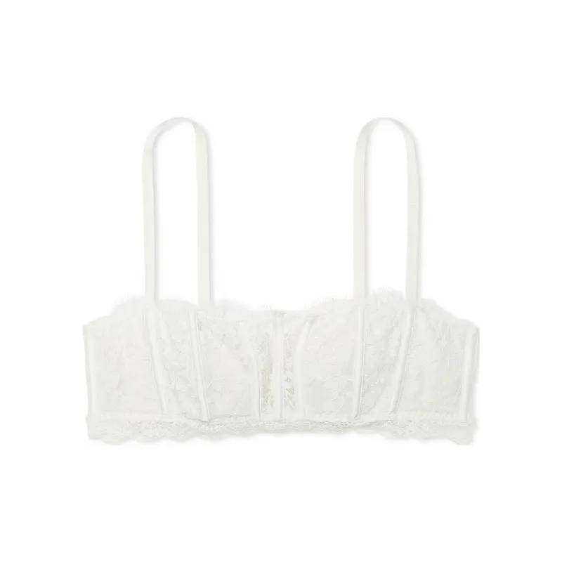 Victoria's Secret Fantasy Collection Dream Angels Lace Lightly Lined Bandeau / Coconut White Bra Women's Coconut White-0
