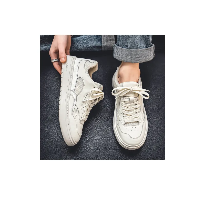 Year By Year Breathable And Wear resistant Low Top Skateboard Shoes Men's White-10
