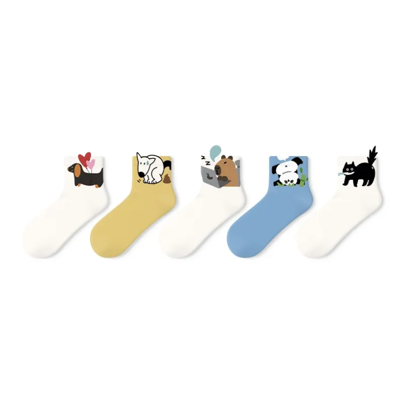 Primeet Mid Calf Socks Women's 5 Pack-3