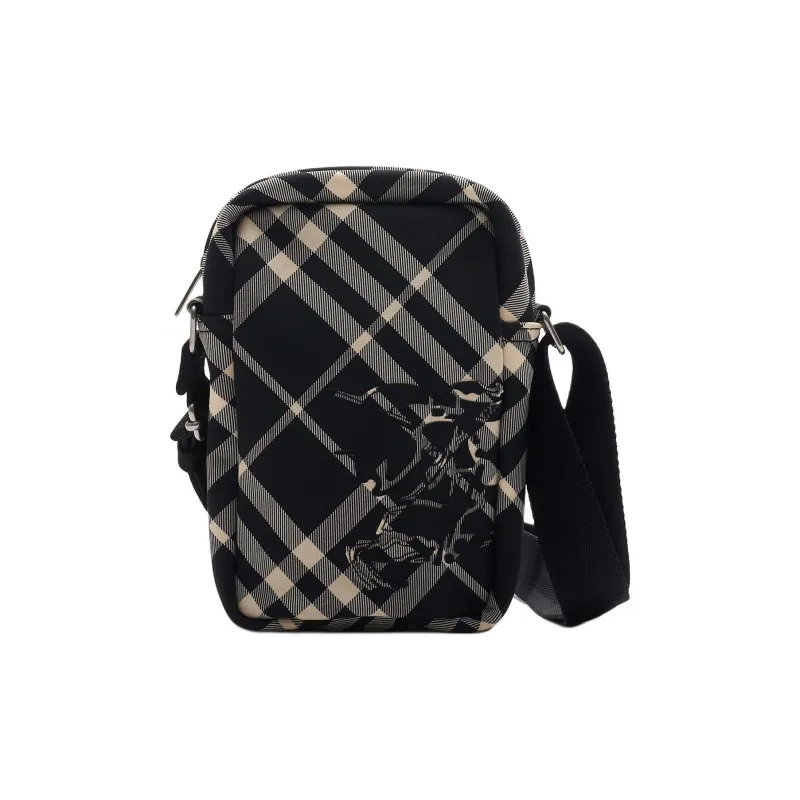 Burberry Polyester Cell Phone Pouch Men's Black & Calico-4
