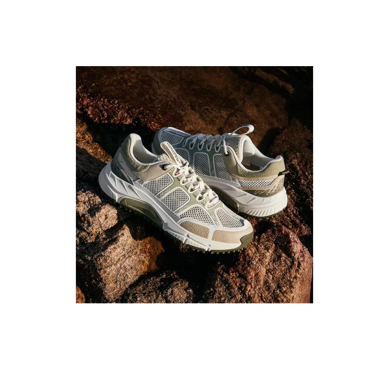 LiNing CF Tracing Elegance Lite RT Cushioning Wear-Resistant Low-Top Outdoor Trekking Shoes Men's Ecru Umber-7