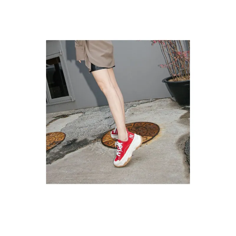 MLB Chunky High Low New York Yanker Anti Slip Wear Resistant Low Top Chunky Sneakers Unisex Red-6