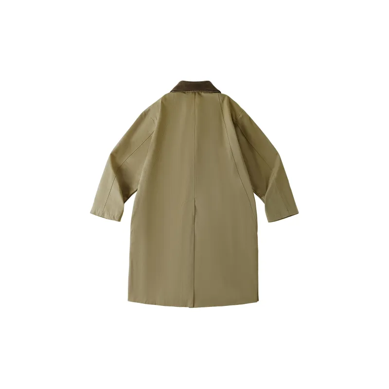 LR MADE Vintage Silhouette Mid-Length Commute Trench Coat Unisex-1