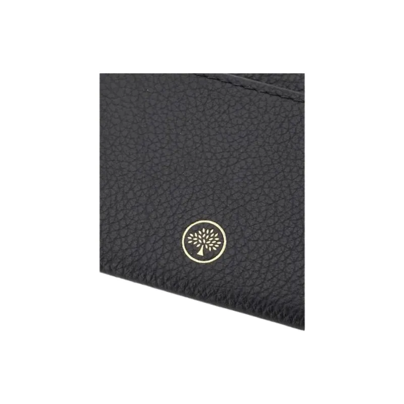Mulberry Grain Leather Wallet, Card Holder Women's Black-3