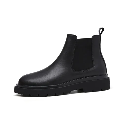 LUOGOKS Chelsea Boots Men Black