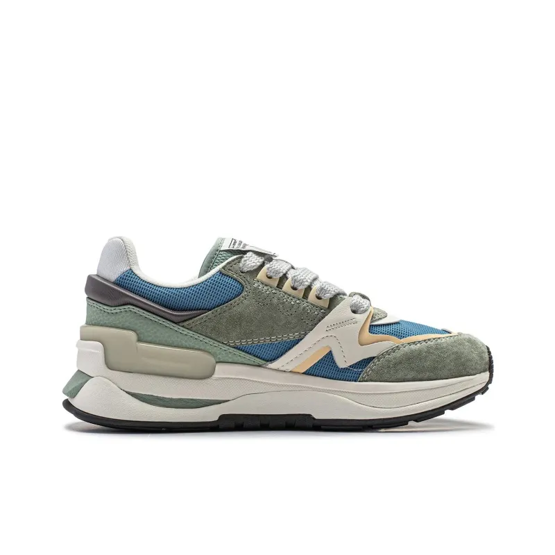 LiNing Cushioned Slip Resistant Low Top Casual Shoes Women's Green Blue White-1