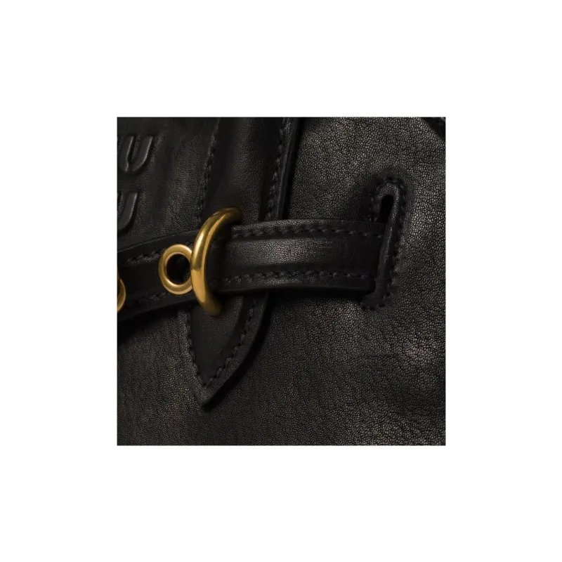 MIU MIU Nappa Leather Shoulder Bag, Crossbody Bag, Handbag Regular Women's Black-4