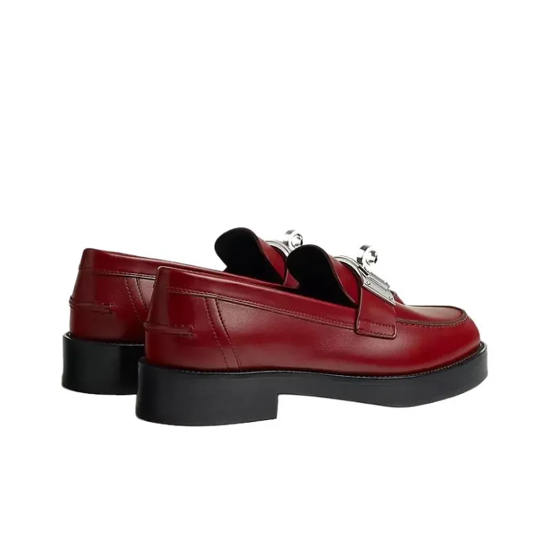 HERMES Loafers Women's Red-3