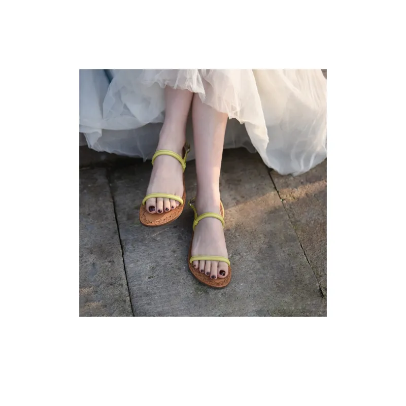 ARTMU Beach Sandals Women's Apricot/Grass Green/Khaki-23
