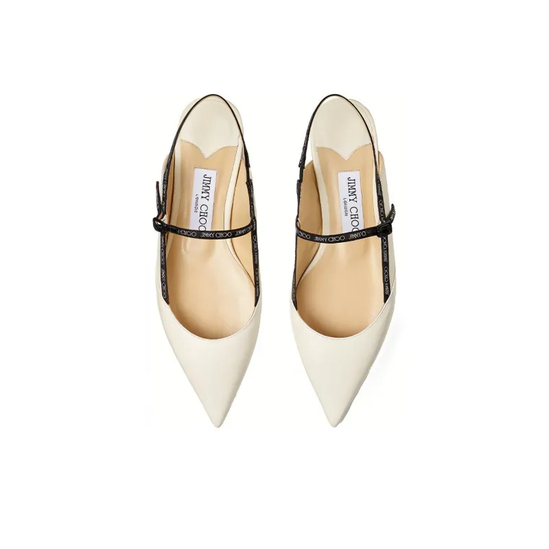 Jimmy Choo Ree Flat Closed Toe Slippers Women's Ecru-4