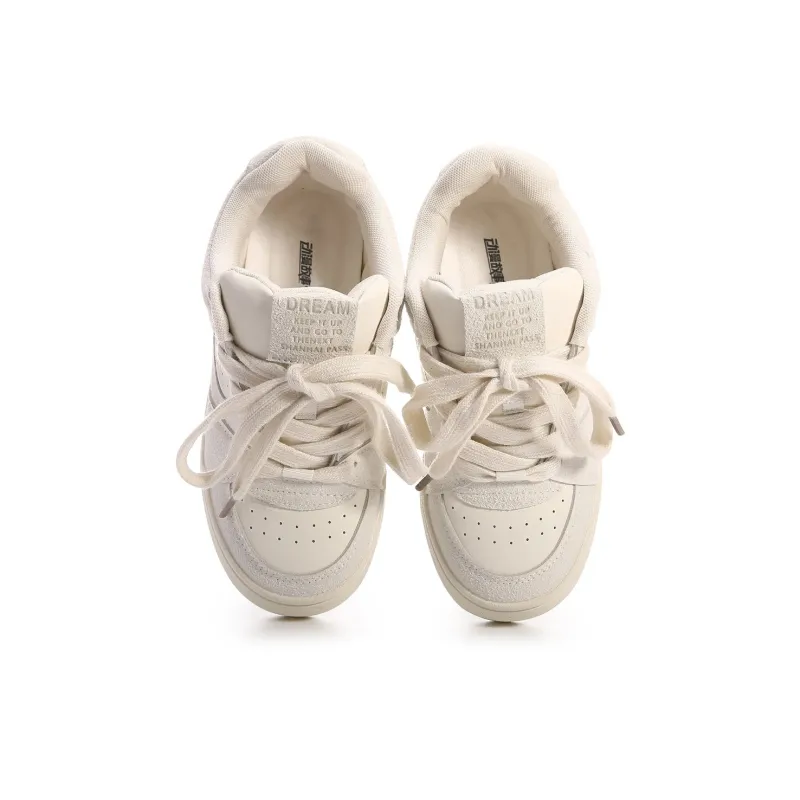Anime story Skateboard Shoes Women's Low Top Beige-3
