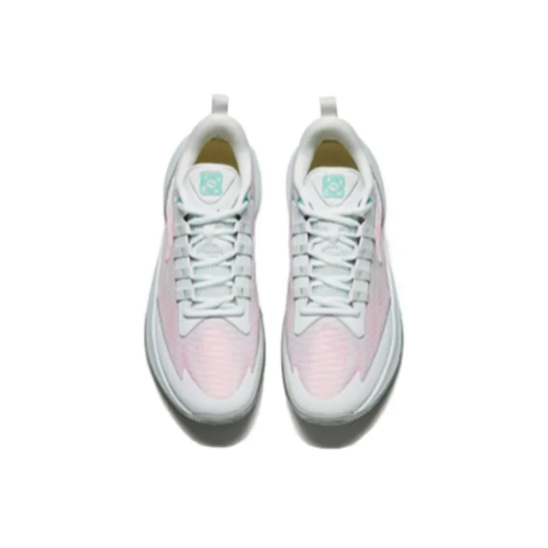 Anta Instantaneous 1 Cushioning Wear-Resistant Low-Top Basketball Shoes Men's White Pink-2