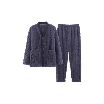 The Story Of The Flower Season Pajama Set Men's Navy Blue
