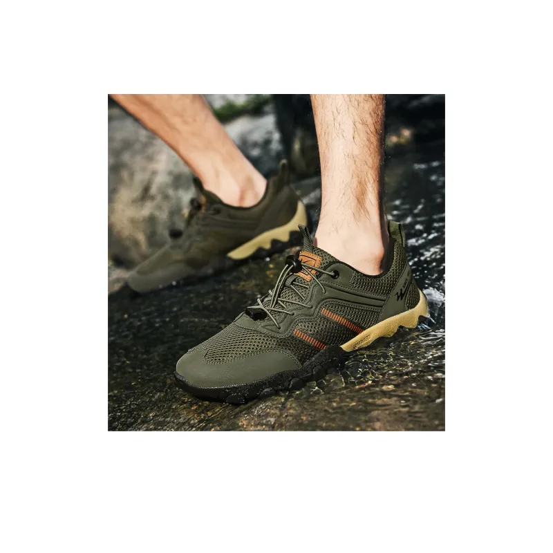 Binary Shock Absorbing, Non Slip, Wear Resistant, Breathable And Lightweight Low Top Outdoor Shoes Men's Army Green-7