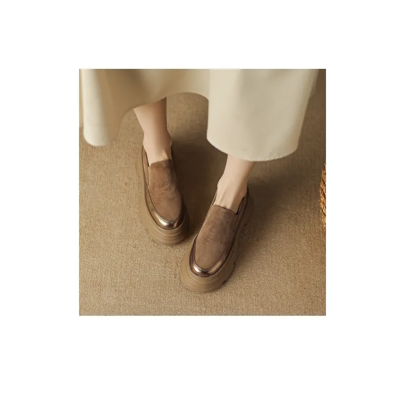AIQINISHA Loafers Women's Brown/Black-4