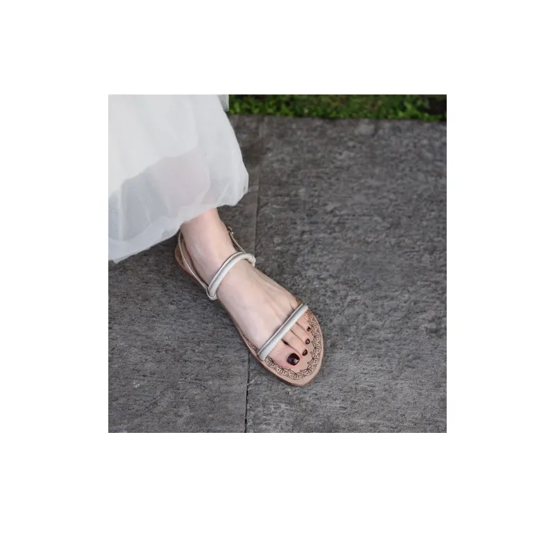 ARTMU Beach Sandals Women's Apricot/Grass Green/Khaki-7