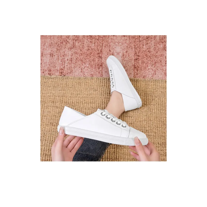 CARTELO Comfortable White Sneakers Non slip Lightweight Low Top Skateboard Shoes Women's-9